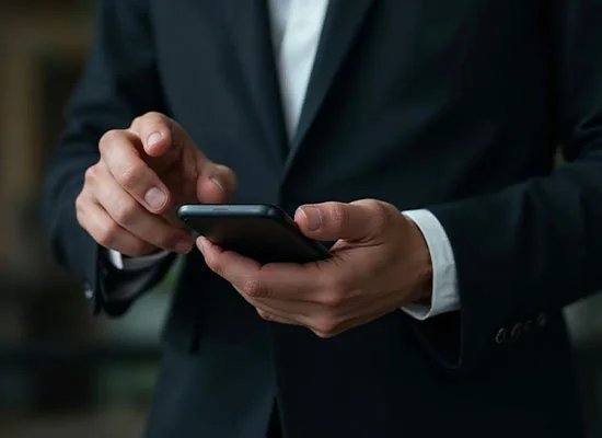 A Delviom team member answering a call at the Ashburn headquarters